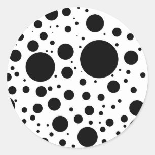 Hundreds of Black Dots and Circles in Varying Size Classic Round Sticker