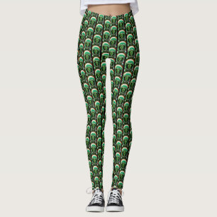 Hundreds of Little Green Men on Customised Tight Leggings