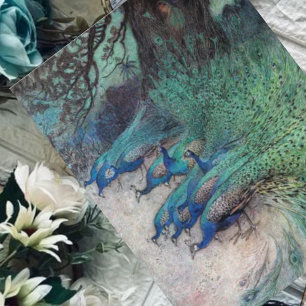 Hundreds of Peacocks Warwick Goble Postcard