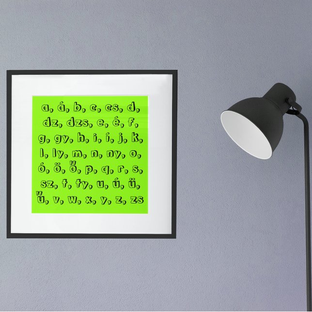 Hungarian Alphabet in green Poster (Creator Uploaded)