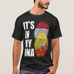 Hungarian And Bhutanese Mix DNA Flag Heritage T-Shirt
