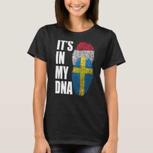 Hungarian And Swedish Mix DNA Flag Heritage Premiu T-Shirt