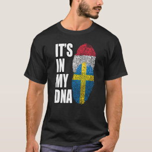 Hungarian And Swedish Mix DNA Flag Heritage Premiu T-Shirt