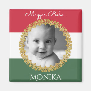 Hungarian Baby w/Photo & Name Magnet