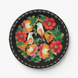 Hungarian Birds Paper Plate