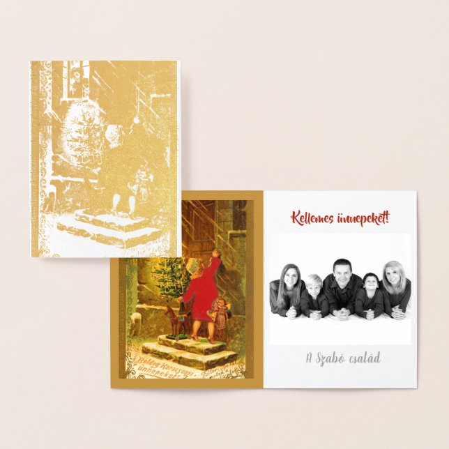 Hungarian Christmas from 1896 - gold Foil Card (Display)