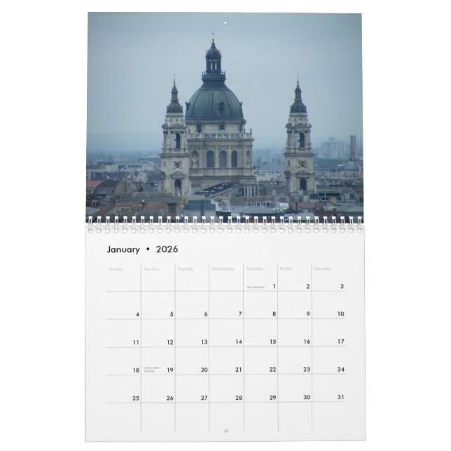 Hungarian churches 2014 calendar (Jan 2026)