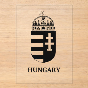 Hungarian Coat of Arms Contemporary Monochrome Art Acrylic Invitations