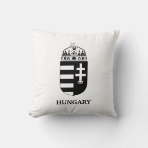 Hungarian Coat of Arms Contemporary Monochrome Art Cushion