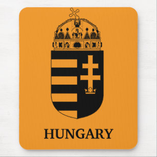 Hungarian Coat of Arms Contemporary Monochrome Art Mouse Mat