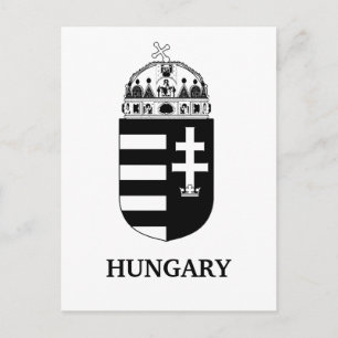 Hungarian Coat of Arms Contemporary Monochrome Art Postcard
