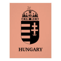 Hungarian Coat of Arms Contemporary Monochrome Art