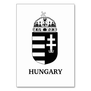 Hungarian Coat of Arms Contemporary Monochrome Art Table Number