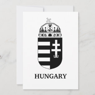 Hungarian Coat of Arms Contemporary Monochrome Art Thank You Card