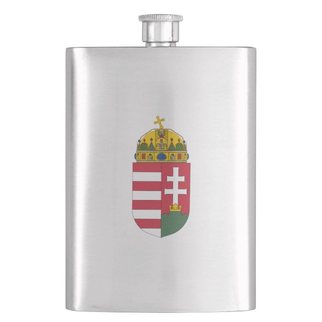 Hungarian coat of arms hip flask (Front)