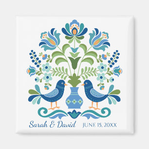 Hungarian Design Blue Birds Magnet