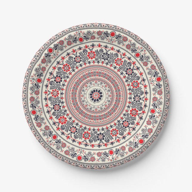 Hungarian design paper plate (Front)