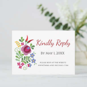 Hungarian Design Red Peppers RSVP Card