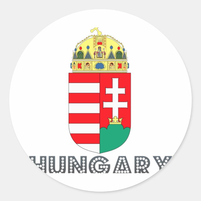 Hungarian Emblem Classic Round Sticker (Front)