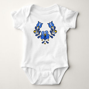 Hungarian Embroidery Pattern, "Matyo" Baby Bodysuit