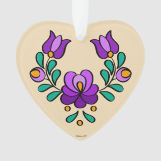 Hungarian Embroidery Pattern, "Matyó" - purple Ornament