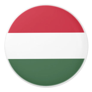 Hungarian Flag Ceramic Knob