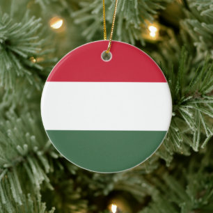 Hungarian Flag Ceramic Tree Decoration