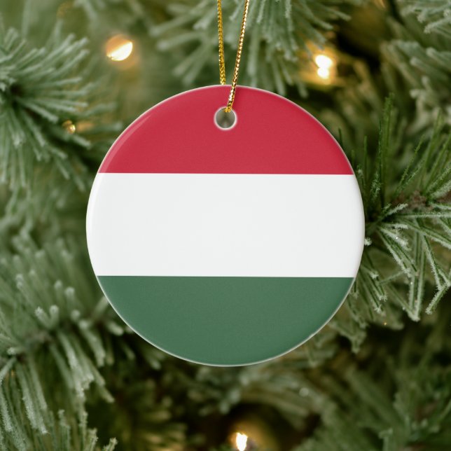 Hungarian Flag Ceramic Tree Decoration (Tree)