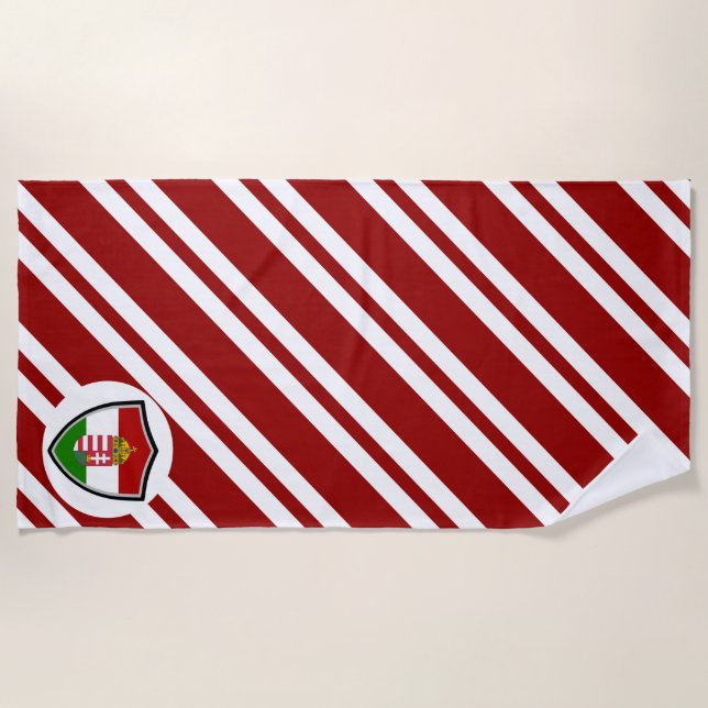 Hungarian flag-coat arms beach towel (Front)