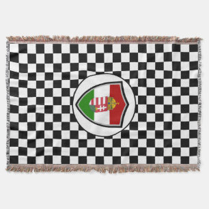 Hungarian flag-coat arms throw blanket