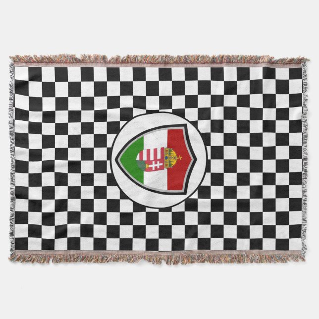 Hungarian flag-coat arms throw blanket (Front)