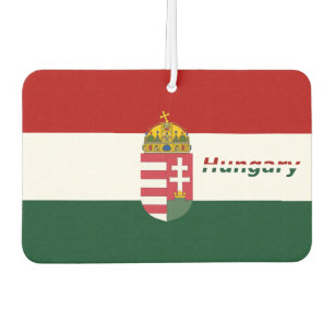 Hungarian flag-coat of arms car air freshener