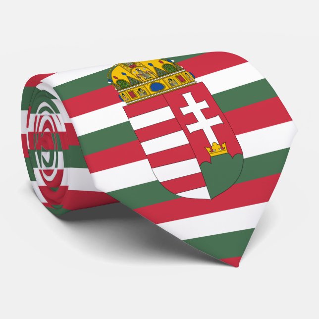 Hungarian Flag & Coat of Arms, Flag of Hungary Tie (Rolled)