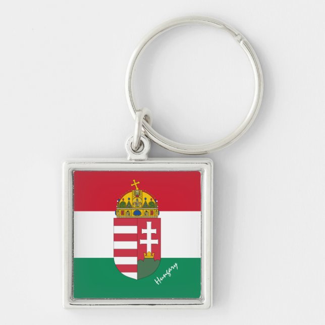 Hungarian flag, Emblem & Hungary holiday /sports Key Ring (Front)