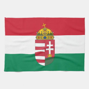 Hungarian Flag, Emblem & Hungary kitchen /cooking Tea Towel