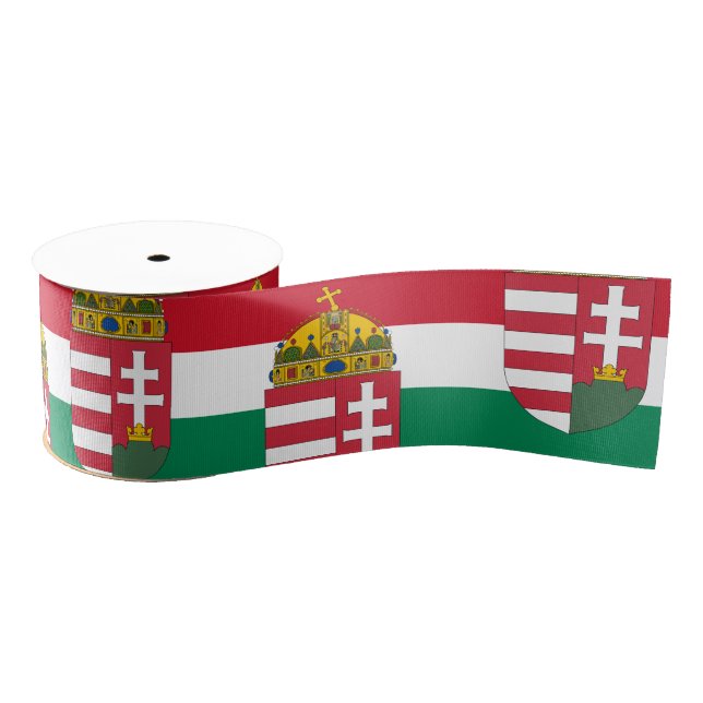 Hungarian Flag, Emlem & Hungary party /sports Grosgrain Ribbon (Spool)