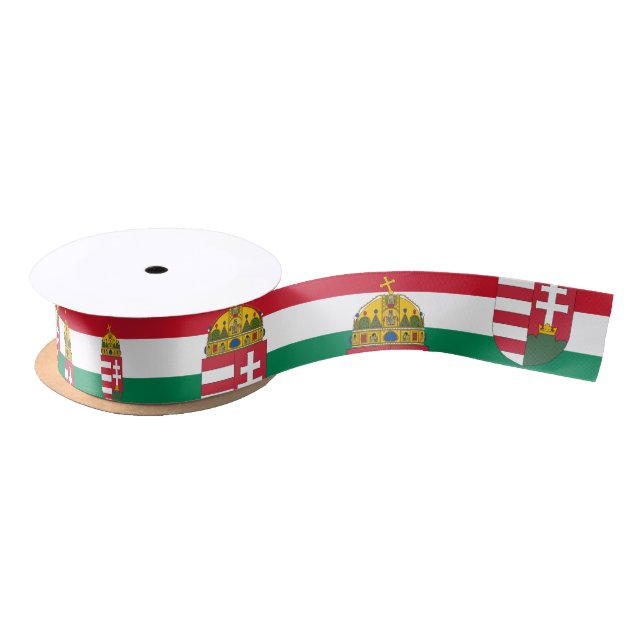 Hungarian Flag, Emlem & Hungary party /sports Sati Satin Ribbon (Spool)