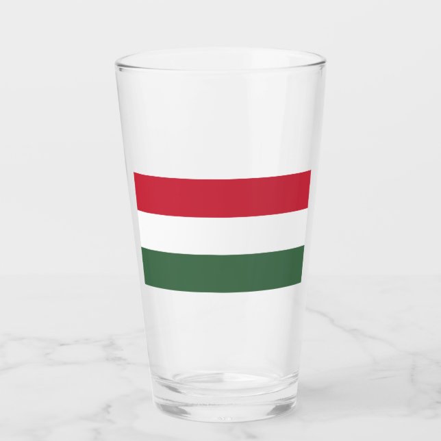 Hungarian Flag Glass (Front)