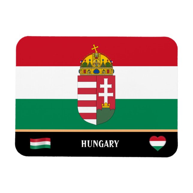 Hungarian Flag & Hungary country travel / Hungary  Magnet (Horizontal)