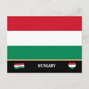 Hungarian Flag & Hungary country travel / Hungary Postcard