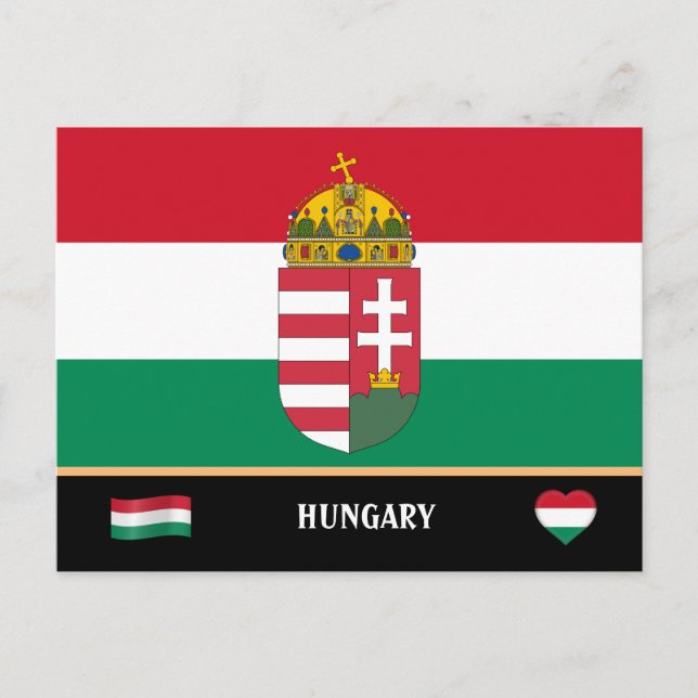 Hungarian Flag & Hungary country travel / Hungary  Postcard (Front)