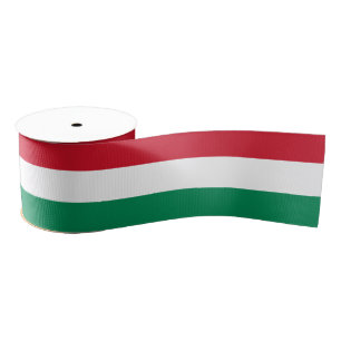 Hungarian Flag & Hungary travel, holiday /sports Grosgrain Ribbon