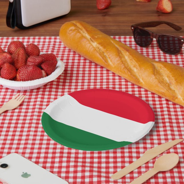 Hungarian flag of Hungary custom paper party plate (Picnic)