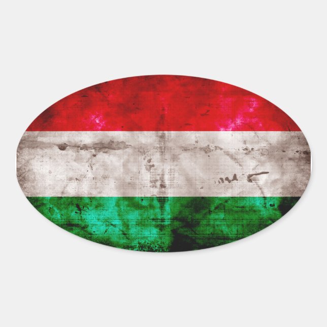 Hungarian Flag Oval Sticker (Front)