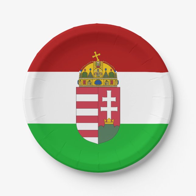 Hungarian flag paper plate (Front)