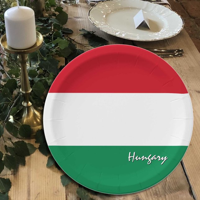 Hungarian Flag plates, party, sports, Hungary Paper Plate (Creator Uploaded)