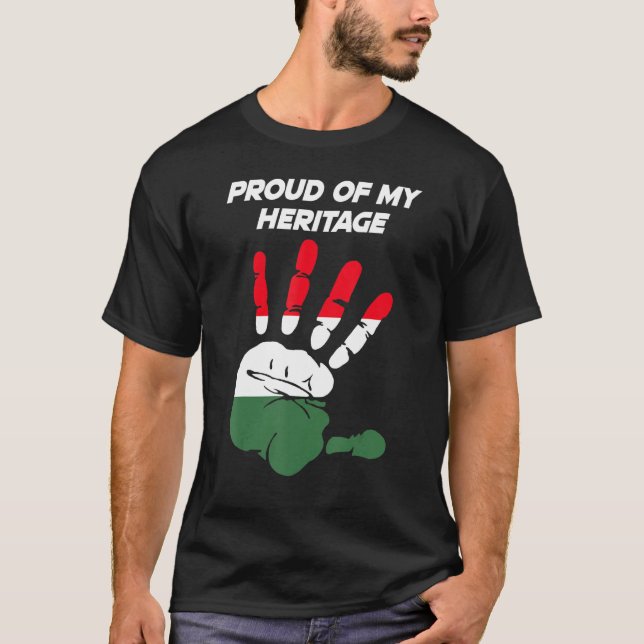 Hungarian Flag Printed Palm T-Shirt (Front)