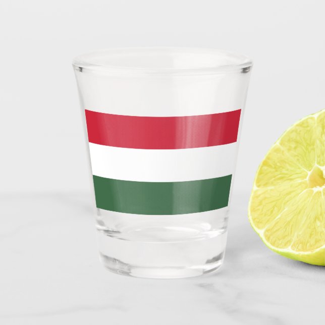Hungarian Flag Shot Glass (Front)