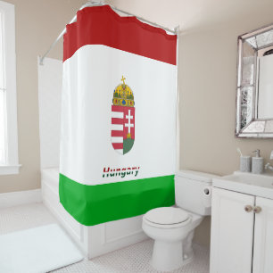 Hungarian flag shower curtain