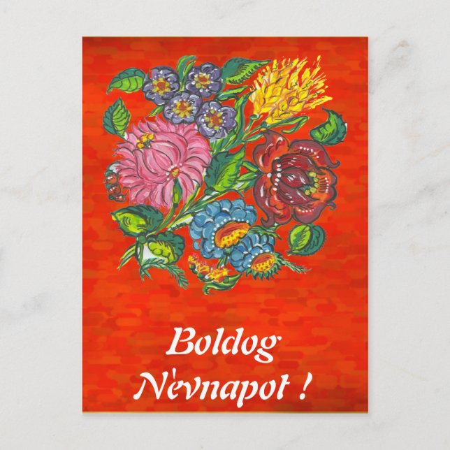 Hungarian floral in sunset  impression postcard (Front)